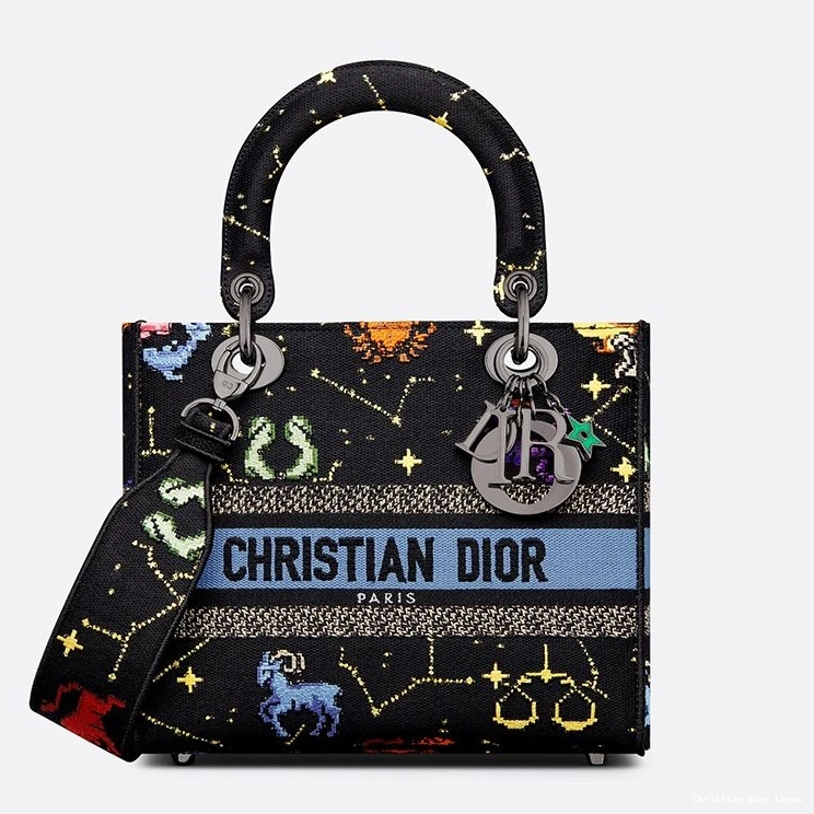 Cheap Medium Canvas D-lite Black Motif Bag Pixel Lady Zodiac 0723 Luxury
